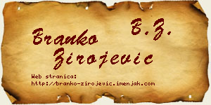Branko Zirojević vizit kartica